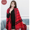 Misture beleza cor inverno quente estilo de moda mulheres lidar grande longo xale poncho com chapéu